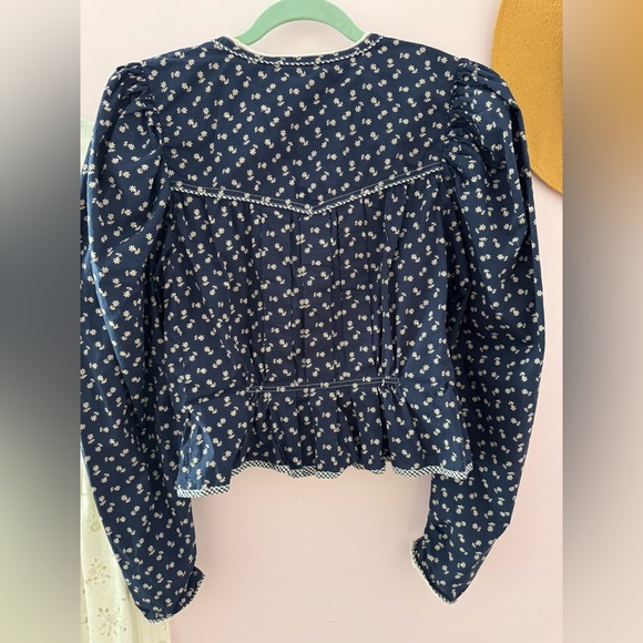 Doen Amelia Blouse in Navy & White - Picture 4 of 11